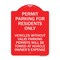 Signmission Permit Parking for Residents Vehicles w/o Valid Parking Permits Towe Alum, 18" x 24", RW-1824-23329 A-DES-RW-1824-23329 - alternate 1